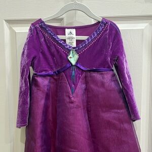 Disney Frozen Elsa singing 🎶 girls 3T/3 Purple Velvet Long Sleeve Dress